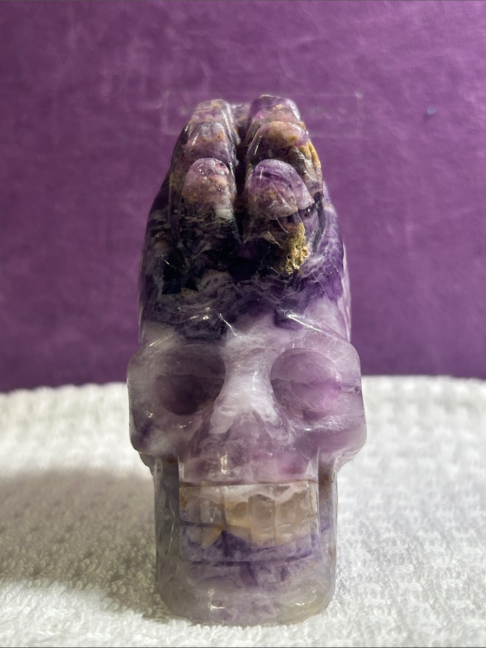 Chevron Amethyst Crystal Skull Décor (LC/1063)